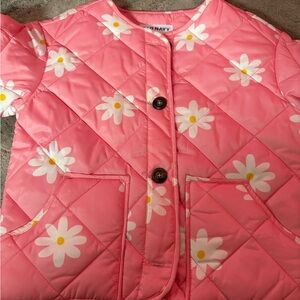 Girls spring jacket nylon with flowers button front